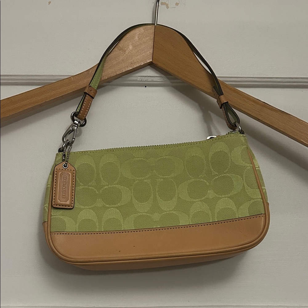 Coach Olive and Tan Shoulder Bag